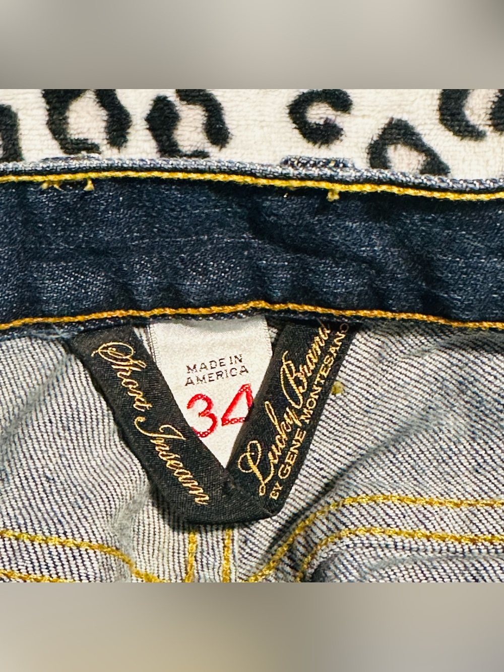 Lucky Brand Dark Indigo Jeans with Yellow Stitching - Picture 2 of 5